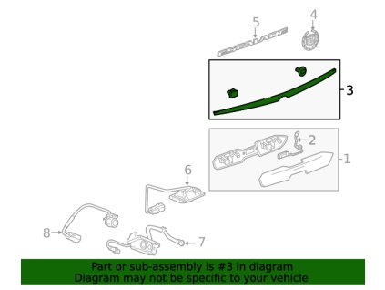 Cadillac Escalade Galvano Silver Zadní uzávěr Center Applique 23234931