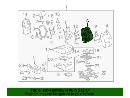 Cadillac Escalade Podložka opěradla sedadla spolujezdce 23282794, 23291843