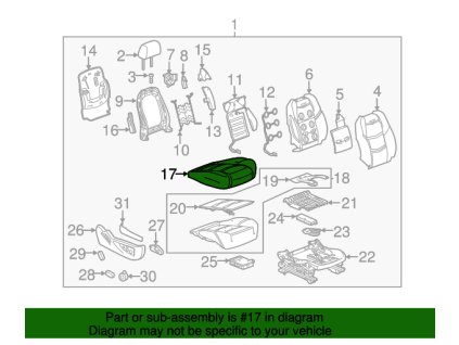 Cadillac Escalade Sestava rohože-F/větrák na sedadle