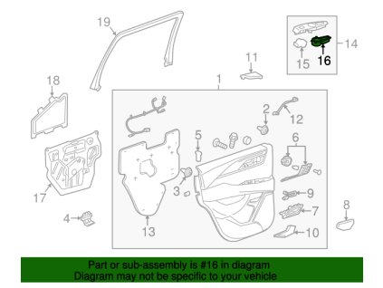 Cadillac Comutator cotieră Escalade Slate Frame partea pasagerului dreapta