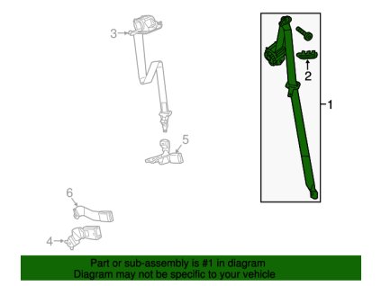 Cadillac Escalade Černý bezpečnostní pás na straně spolujezdce s navíječem 19356157