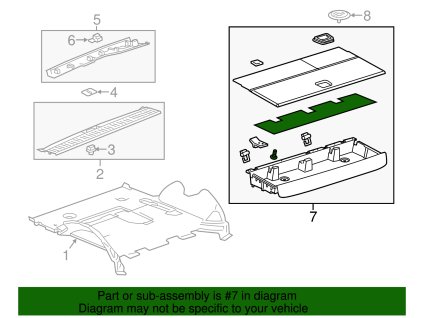 Cadillac Escalade Dune Compartiment din spate Compartiment de depozitare Compartiment decorativ de podea 23240957, 23366213