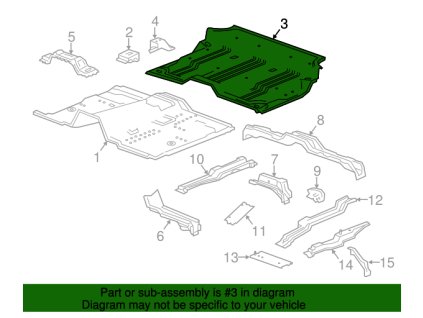 Cadillac Escalade Podlahová deska 22770561, 23463506