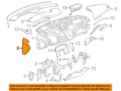 Cadillac Escalade Driver Side Fuse Block Access Cover Cocoa