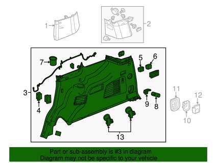 Cadillac Escalade Slate Untere hintere Beifahrerseitenverkleidung 23376970