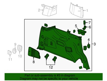 Cadillac Escalade Břidlicový spodní zadní obklad na straně řidiče 23376997, 23407858, 23448126, 23488179