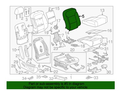 Cadillac Escalade Černý kryt opěradla sedadla spolujezdce 84017605
