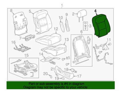Cadillac Escalade Potah opěradla předního sedadla spolujezdce Dune 23218626, 84017569