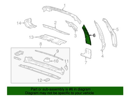 Cadillac Escalade Vnitřní panel zadního sloupku karoserie na straně spolujezdce Pravá 22971789