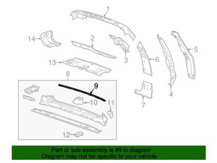 Cadillac Escalade Élément de fixation du panneau arrière