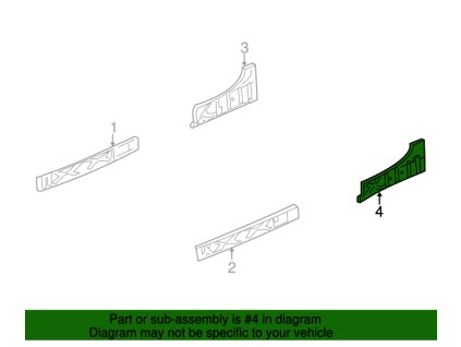 Cadillac Escalade Vnitřní zadní panel s maticemi na straně řidiče 10375923, 15243789, 15772239