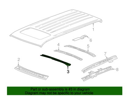 Cadillac Escalade Číslo 2 Oblouk střešního panelu