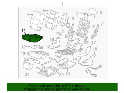 Cadillac Escalade Břidlicový potah sedadla spolujezdce 23402509