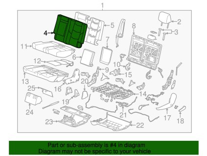 Cadillac Escalade Potah zadního sedadla Vecchio Base Sauvage 23496140