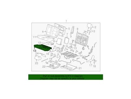 Cadillac Escalade Černý potah polštáře zadního sedadla řidiče 23444552