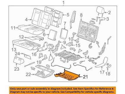 Cadillac Escalade Panel čalounění sedadla řidiče na zadní straně Dune