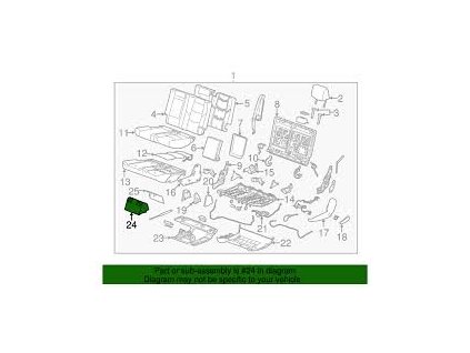 Cadillac Escalade Černý potah zadní strany sedadla řidiče 23452047