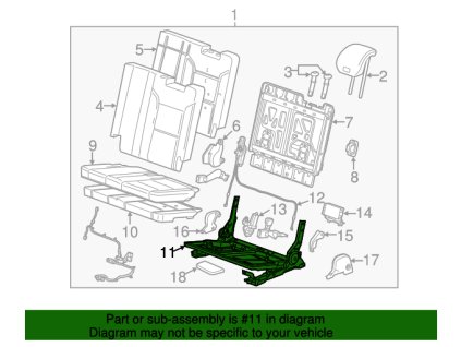 Cadillac Escalade Rám polštáře sedadla řidiče na straně 3. řady 23465424