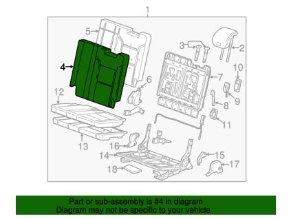 Cadillac Escalade üléstámla huzat 23495052
