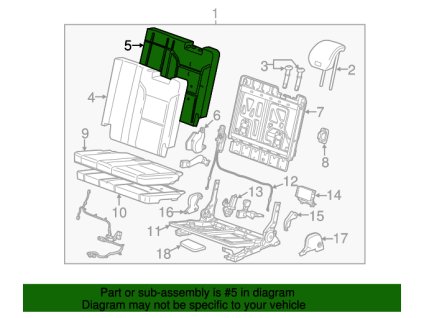 Cadillac Escalade al 3-lea rând pentru spătarul scaunului șoferului pe partea șoferului 22973553, 23477505