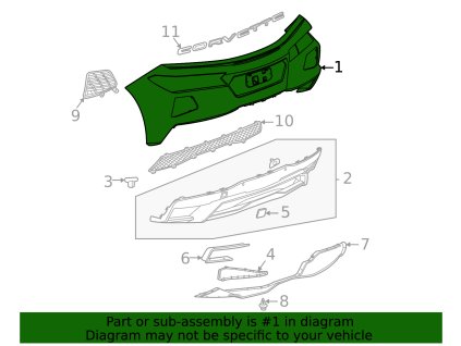 Chevrolet Corvette C8 Šedý horní kryt zadního nárazníku nahrazen 85035999, 84955215