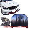Mercedes Benz W204 C-Class 2012-2014 Capó negro CF plus luces de circulación diurna de proyector