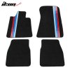 BMW 3 Series Coupe 1984-1991 Textil szőnyegek 4 részes készlet fekete három csíkkal, nylon