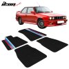 BMW 3 Series Coupe 1984-1991 Textil szőnyegek 4 részes készlet fekete három csíkkal, nylon