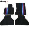 BMW E70 X5 2007-2012 Tapis de sol en textile nylon noir avec trois bandes