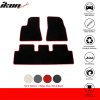 Tesla Model 3 2017-2023 Covorașe textile set 3 piese nylon negru cu margine roșie