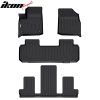 Chevrolet Traverse 7 Seats 2018-2024 Tapis de sol en caoutchouc TEP 3D noir