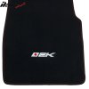 Honda Civic 1996-2000 Textile Car Mats 4-piece Set Nylon with EK Logo Black with Red Stitching