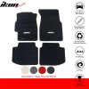 Honda Civic 1996-2000 Textile Car Mats 4-piece Set Nylon with EK Logo Black with Red Stitching