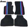 BMW E60 5 Series2005-2010 Tapis textile jeu de 4 pièces nylon bandes M noir