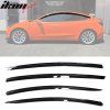 Tesla Model 3 2017-2023 Déflecteurs de vitres style Tape on ABS noir brillant