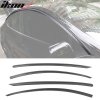 Tesla Model Y 2020-2025 Matte Black Carbon Fiber Print Window Visors Tape On