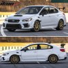 Subaru WRX STI Szedán Négyajtós 2015-2021 Oldalszokkok STI stílus PP festetlen fekete