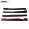 Honda Accord 2018-2022 PP Side Skirts Gloss Black with Red Stripe