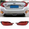 Honda Civic 10th 4Dr 2016-2018 Feux stop noir rouge