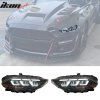 Ford Mustang 2018-2023 Fog Lights 2024 Style with Sequential Turn Signals Black Housing Clear