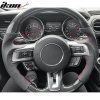 Ford Mustang 2015-2017 Volant noir avec surpiqûres rouges CF en cuir véritable
