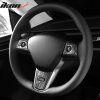 Tesla 3 2017-2023 Tesla Y 2020-2023 Облицовка за волан бяла ABS