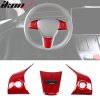 Tesla 3 2017-2023 Tesla Y 2020-2023 Volant obložení červené ABS