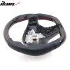 Tesla 3 Y 2017-2023 Volant černá s červeným stehem uhlíkové vlákno perforovaná kůže