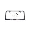 Black license plate frame with chrome logo Cadillac