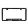 Chevrolet Baron & Baron® license plate frame in black with Bowtie logo and chrome Performance Script lettering