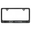 Chevrolet Baron & Baron® license plate frame in black with chrome Bowtie logo and Performance Script lettering