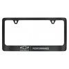 Support de plaque d'immatriculation Chevrolet Baron & Baron® en noir avec logo Bowtie chromé et inscription Performance Script