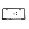 Chevrolet Baron & Baron® license plate frame in black with chrome Bowtie logo and Performance Script lettering