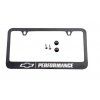Support de plaque d'immatriculation Chevrolet Baron & Baron® en noir avec logo Bowtie chromé et inscription Performance Script